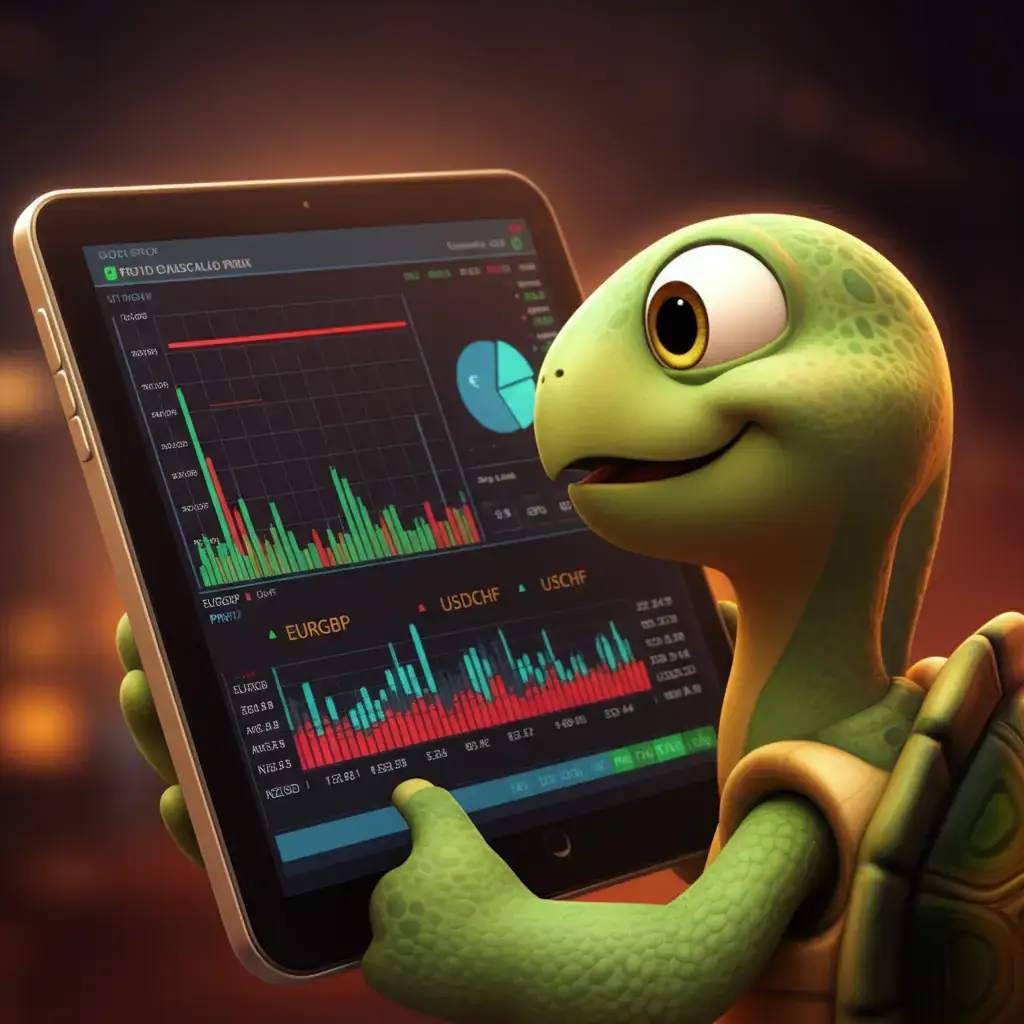 Tablet displaying forex trading results with Snappy
